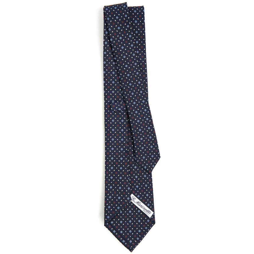 DARK BLUE SARTORIAL PRINTED SILK TIE