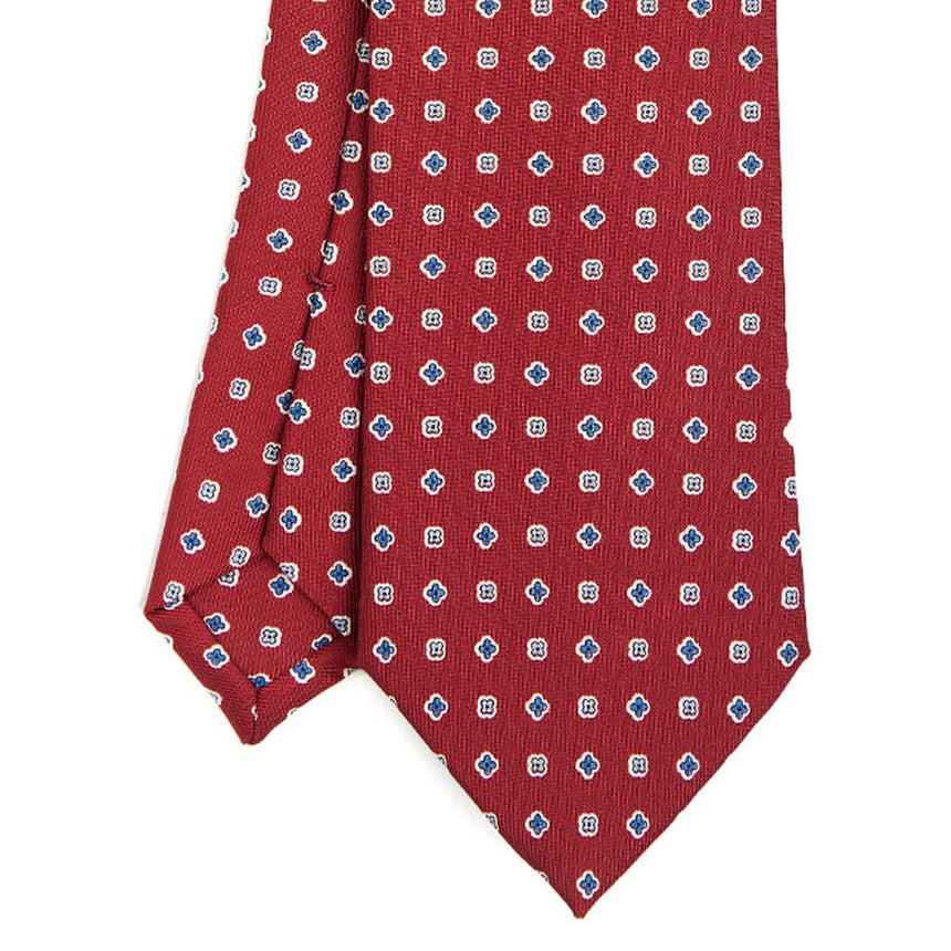 BURGUNDY SARTORIAL PRINTED SILK TIE