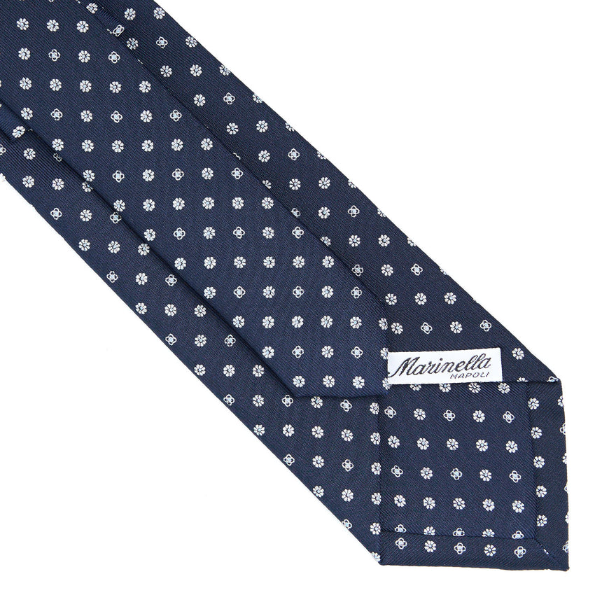 DARK BLUE SARTORIAL PRINTED SILK TIE
