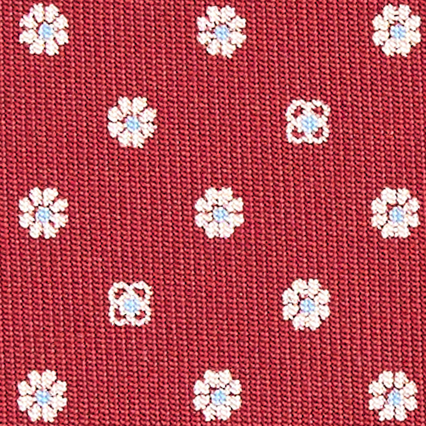 CRAVATTA SARTORIALE IN SETA STAMPATA BORDEAUX