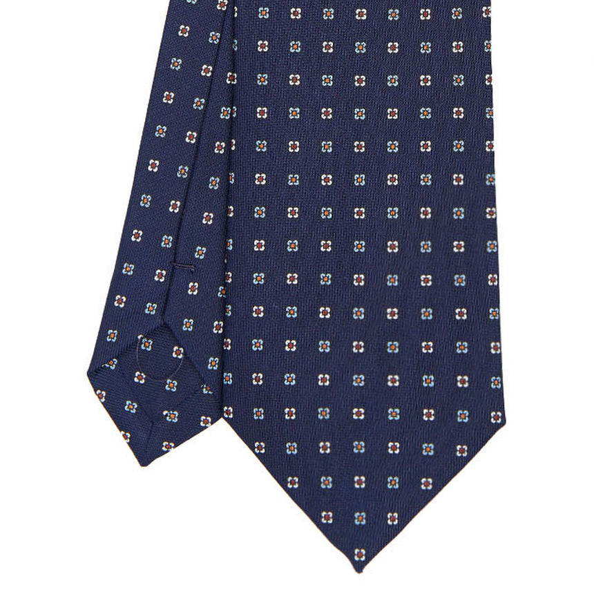 DARK BLUE SARTORIAL PRINTED SILK TIE