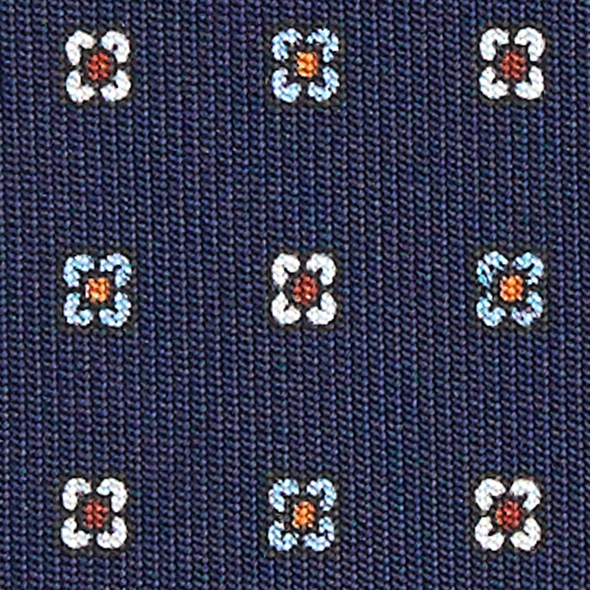 DARK BLUE SARTORIAL PRINTED SILK TIE