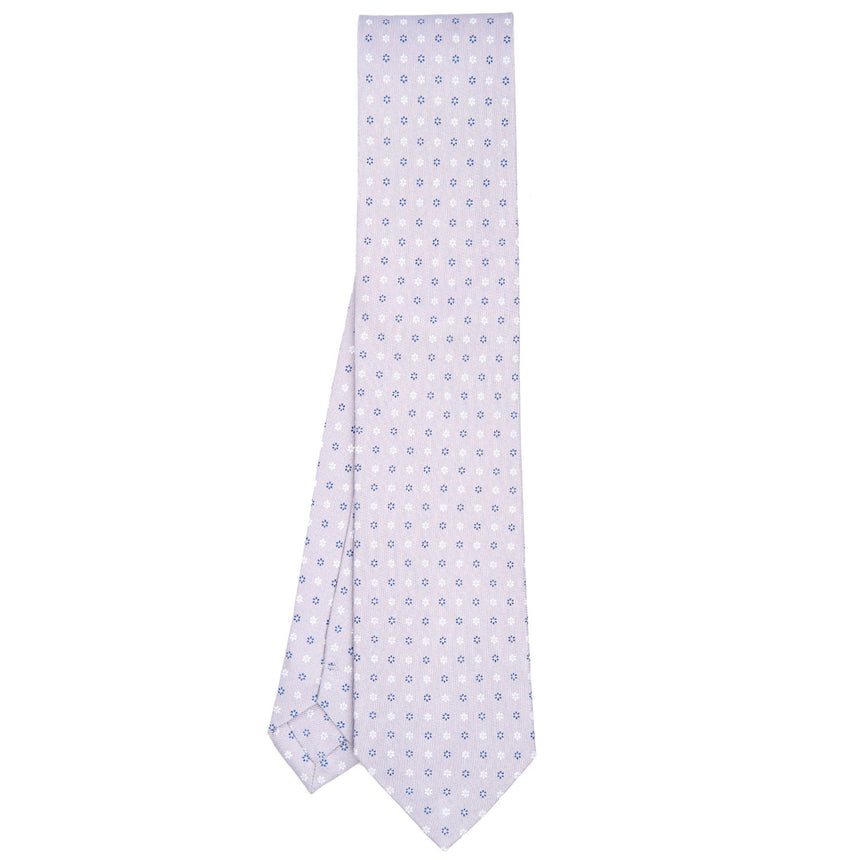 CRAVATTA SARTORIALE IN SETA STAMPATA GRIGIO CHIARO