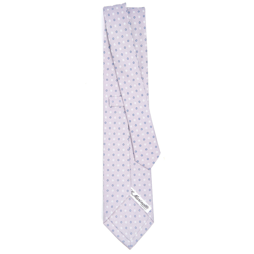 CRAVATTA SARTORIALE IN SETA STAMPATA GRIGIO CHIARO