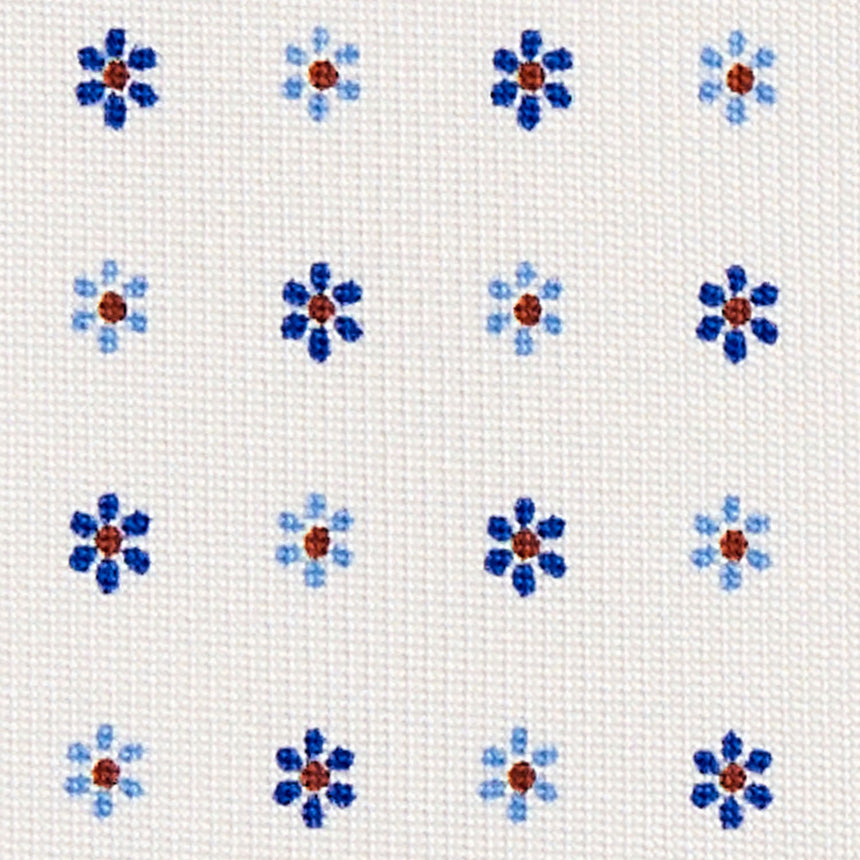 CRAVATTA SARTORIALE IN SETA STAMPATA BIANCA