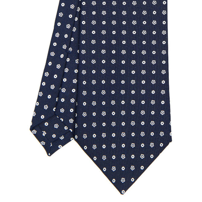 DARK BLUE SARTORIAL PRINTED SILK TIE
