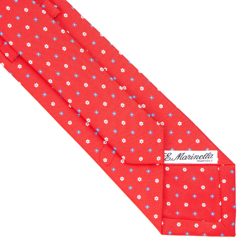 RED SARTORIAL PRINTED SILK TIE