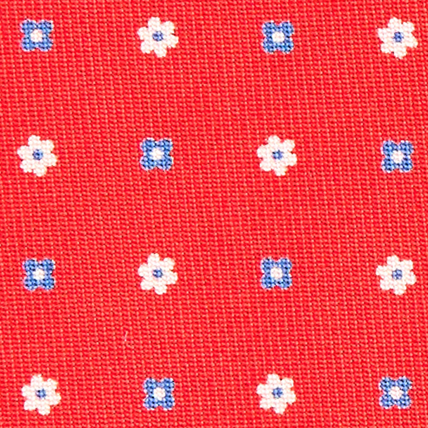 RED SARTORIAL PRINTED SILK TIE