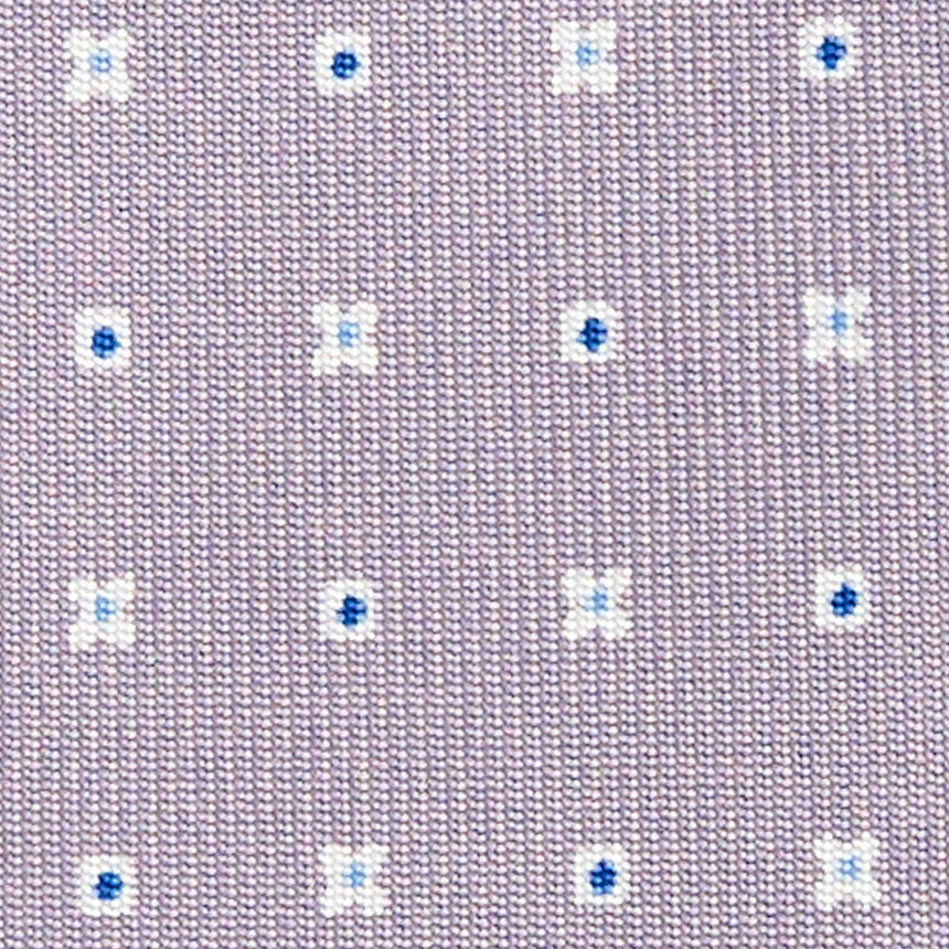 CRAVATTA SARTORIALE IN SETA STAMPATA GRIGIO CHIARO