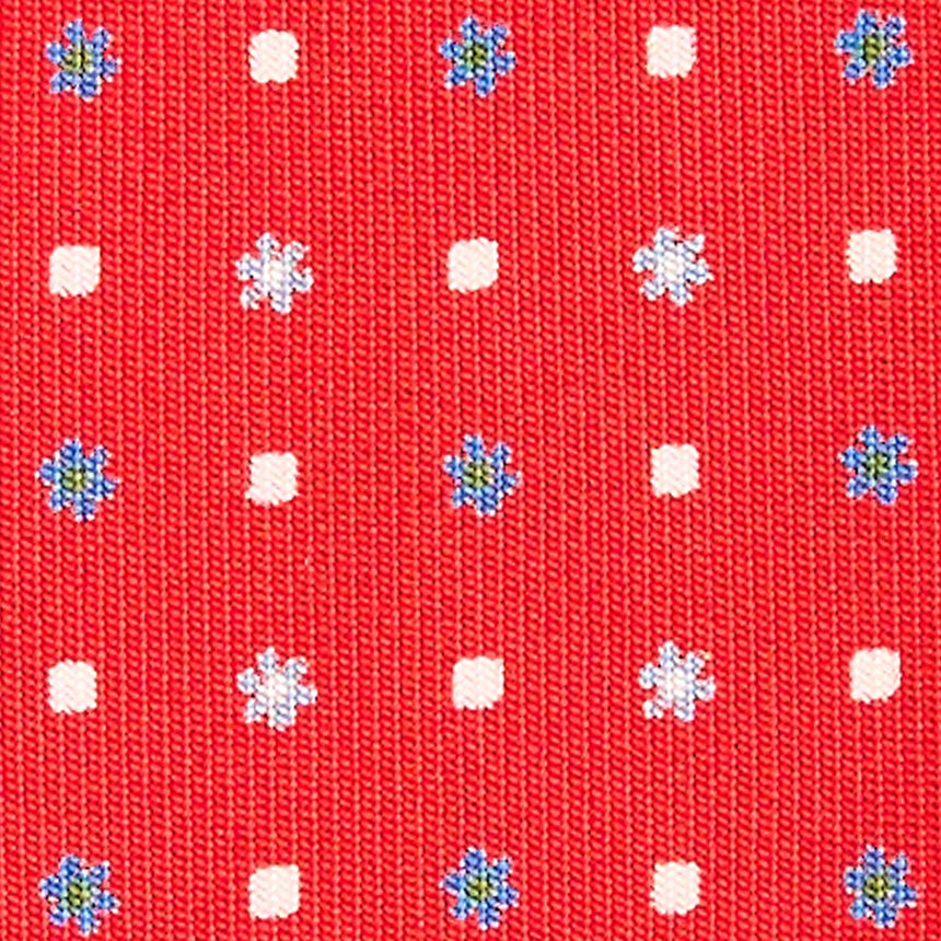 CRAVATTA SARTORIALE IN SETA STAMPATA ROSSA