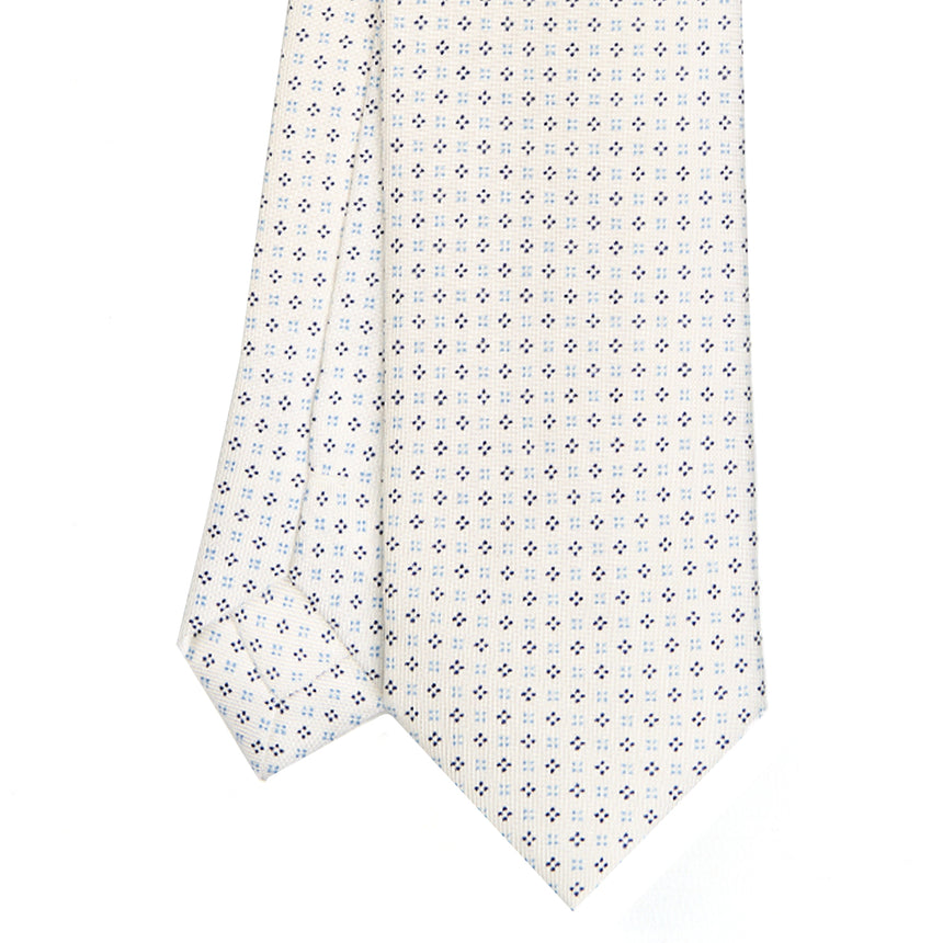 WHITE SARTORIAL 7 CM PRINTED SILK TIE
