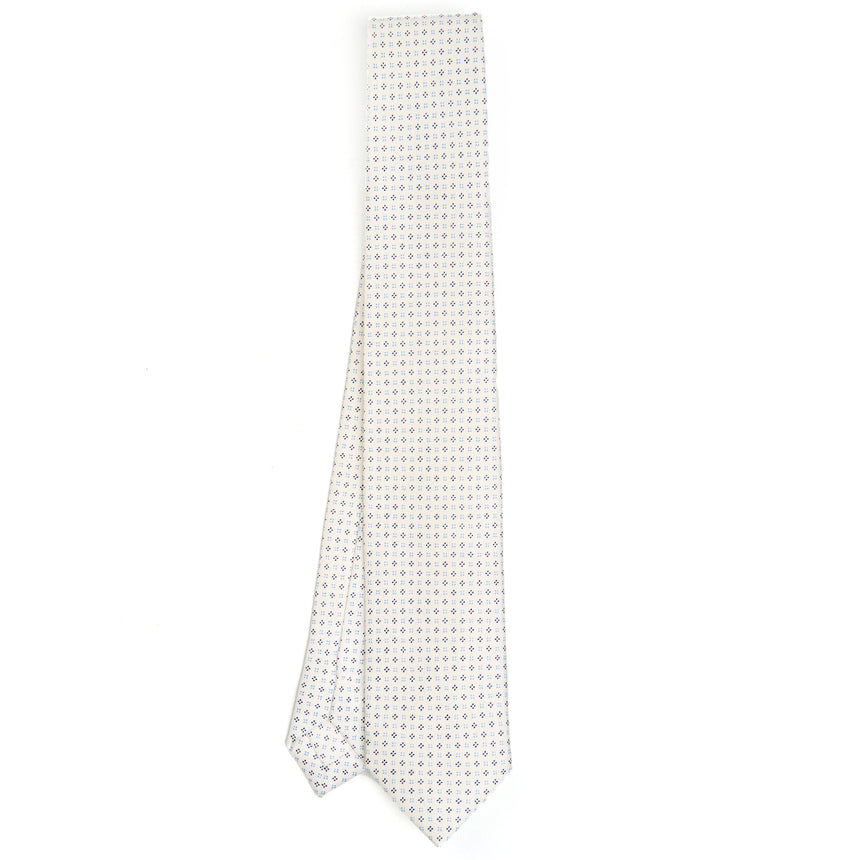 WHITE SARTORIAL 7 CM PRINTED SILK TIE