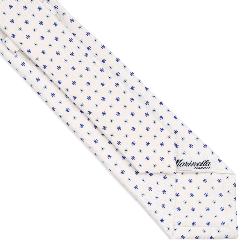 WHITE SARTORIAL 7 CM PRINTED SILK TIE
