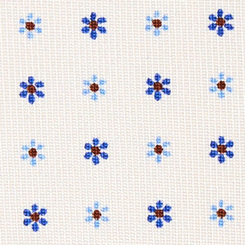WHITE SARTORIAL 7 CM PRINTED SILK TIE