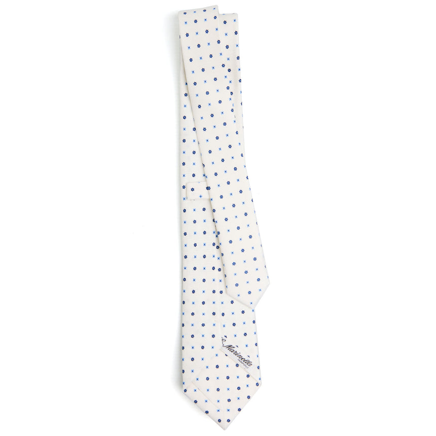 WHITE SARTORIAL 7 CM PRINTED SILK TIE