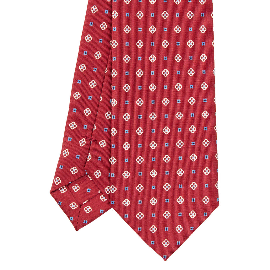 BURGUNDY SARTORIAL 7 CM PRINTED SILK TIE