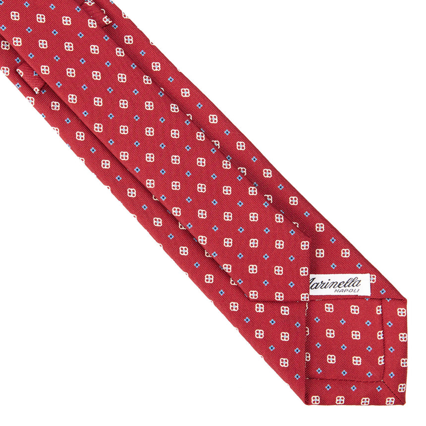 BURGUNDY SARTORIAL 7 CM PRINTED SILK TIE