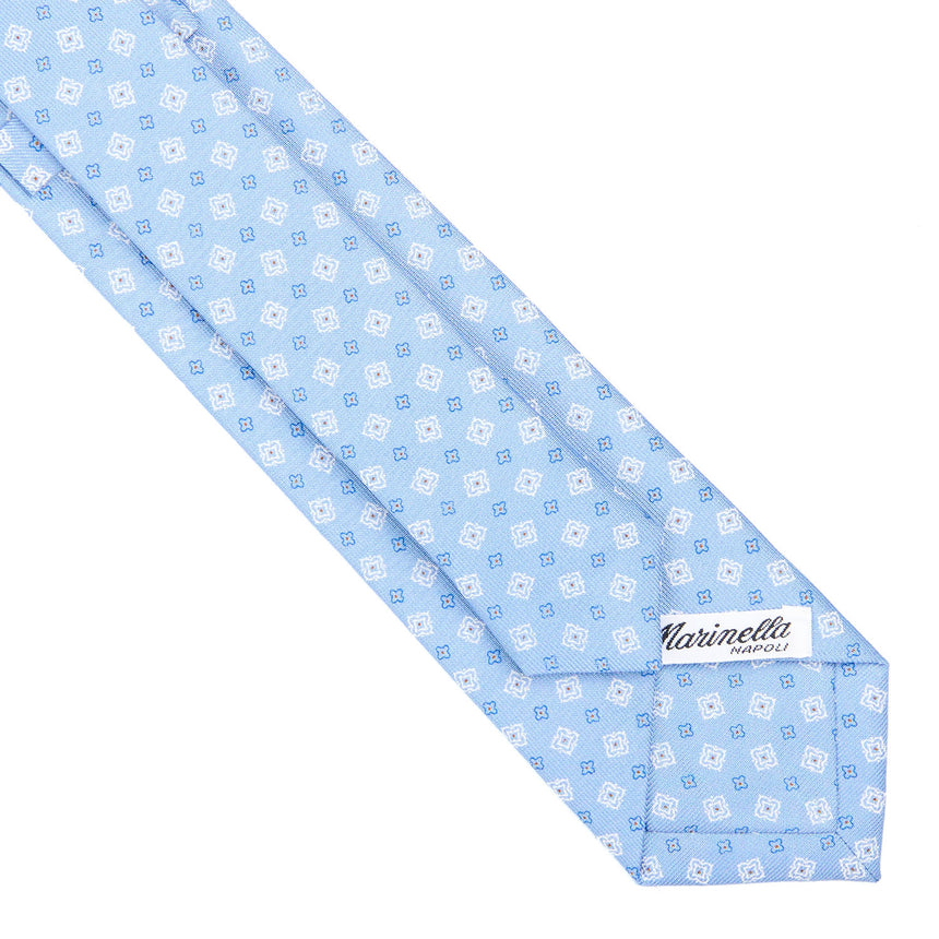 LIGHT BLUE SARTORIAL 7 CM PRINTED SILK TIE
