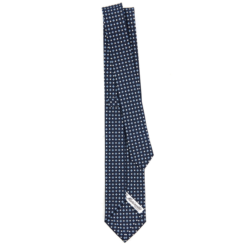 DARK BLUE SARTORIAL 7 CM PRINTED SILK TIE