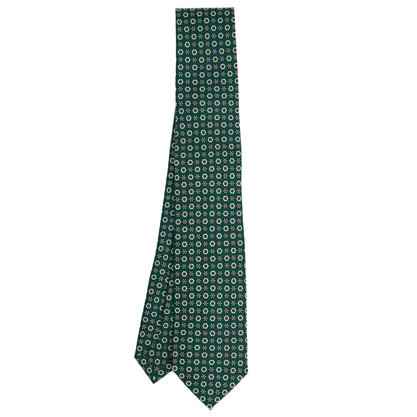 DARK GREEN SARTORIAL 7 CM PRINTED SILK TIE