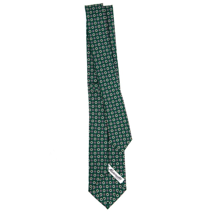 DARK GREEN SARTORIAL 7 CM PRINTED SILK TIE