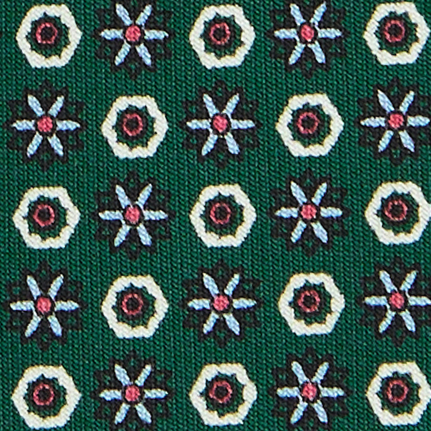 DARK GREEN SARTORIAL 7 CM PRINTED SILK TIE