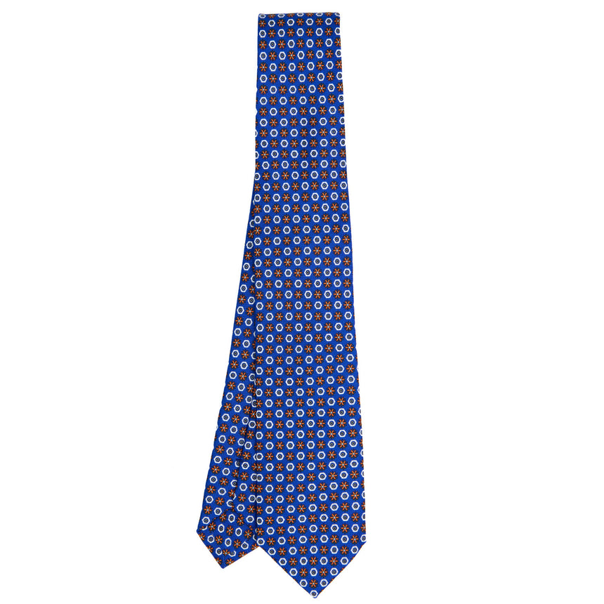 CRAVATTA SARTORIALE 7 CM IN SETA STAMPATA BLUETTE