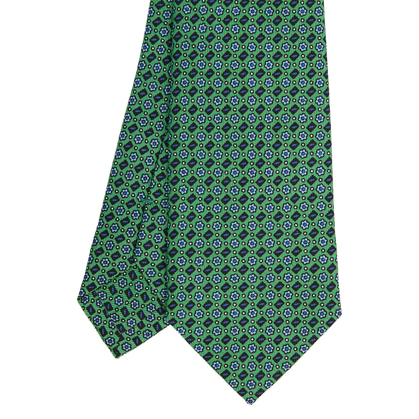 GREEN SARTORIAL 7 CM PRINTED SILK TIE