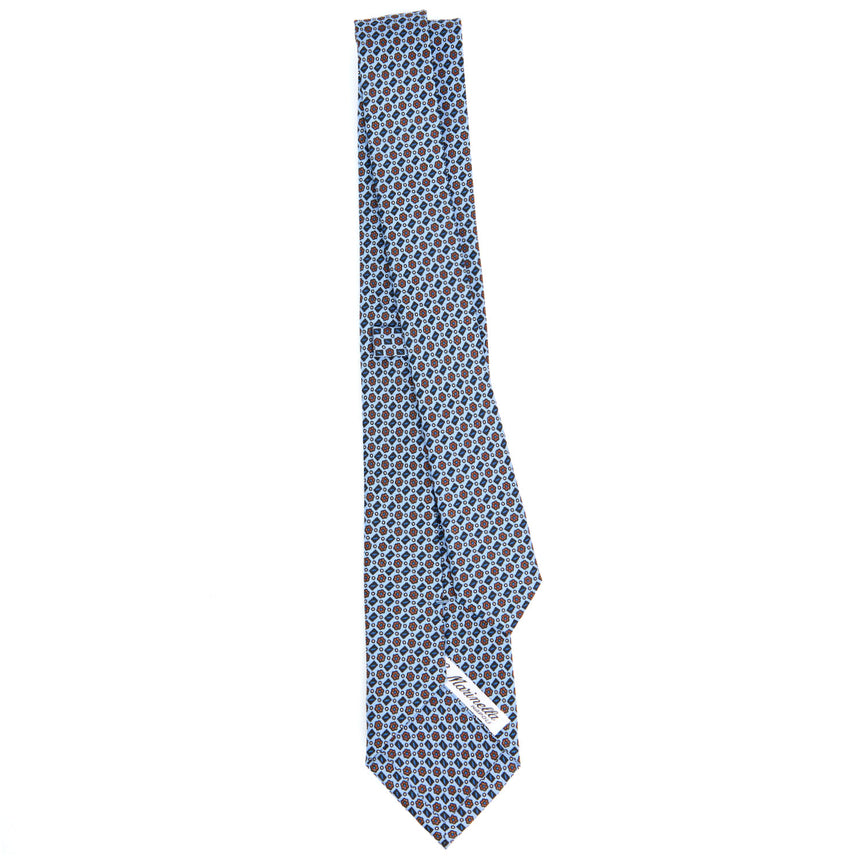 LIGHT BLUE SARTORIAL 7 CM PRINTED SILK TIE