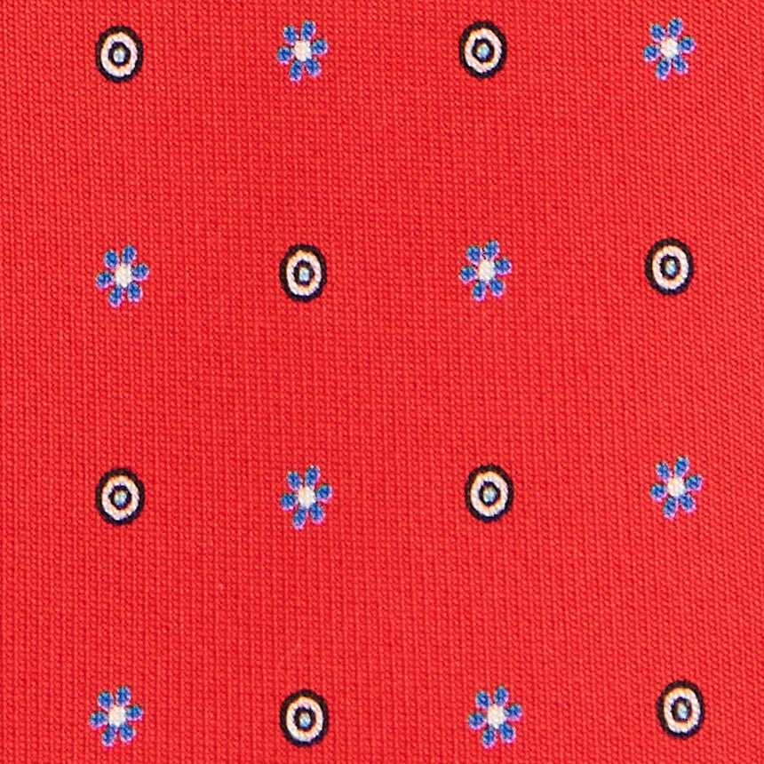 CRAVATTA SARTORIALE 7 CM IN SETA STAMPATA ROSSA