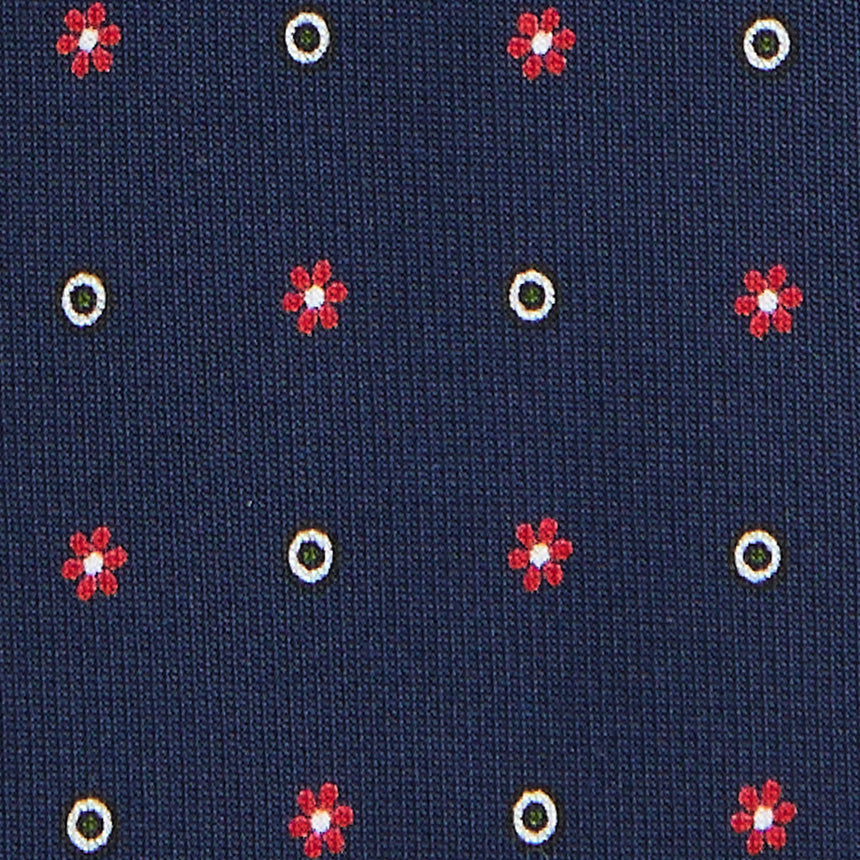 DARK BLUE SARTORIAL 7 CM PRINTED SILK TIE