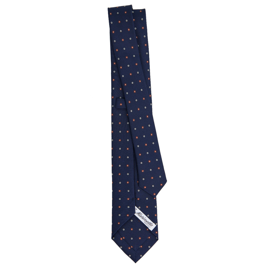 DARK BLUE SARTORIAL 7 CM PRINTED SILK TIE