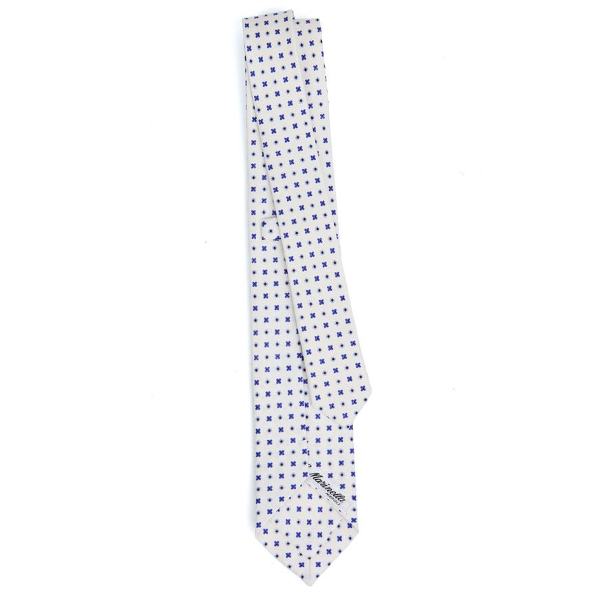 WHITE SARTORIAL 7 CM PRINTED SILK TIE