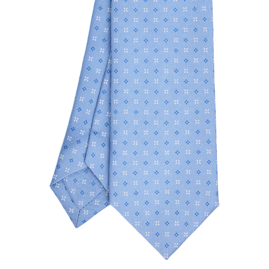 LIGHT BLUE SARTORIAL 7 CM PRINTED SILK TIE