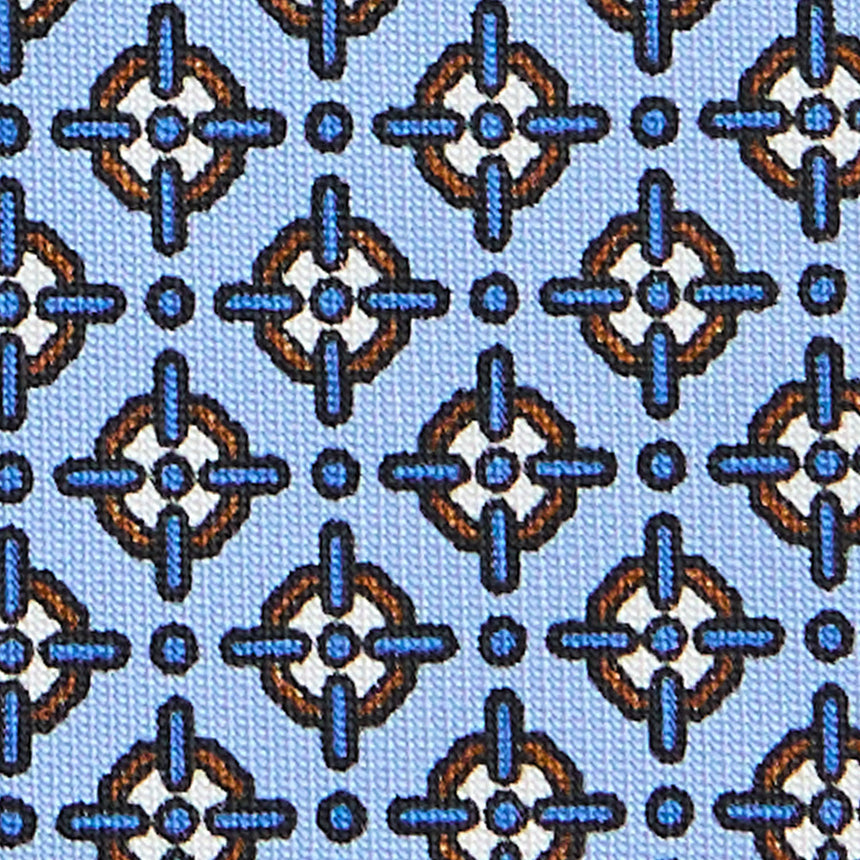 LIGHT BLUE SARTORIAL 7 CM PRINTED SILK TIE