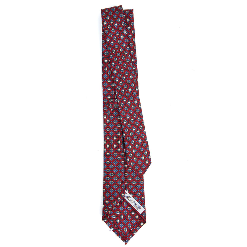 BURGUNDY SARTORIAL 7 CM PRINTED SILK TIE