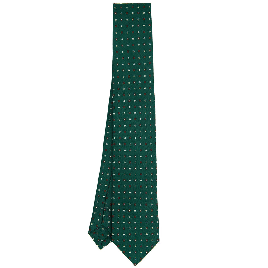 DARK GREEN SARTORIAL 7 CM PRINTED SILK TIE