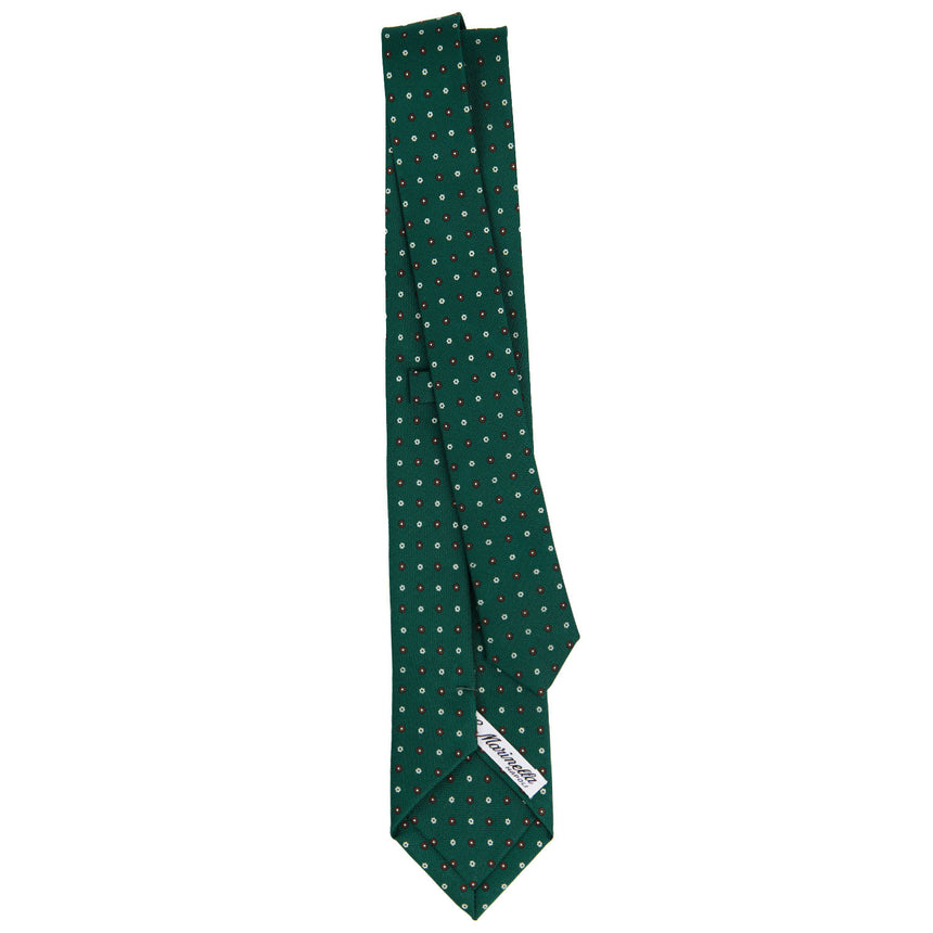 DARK GREEN SARTORIAL 7 CM PRINTED SILK TIE