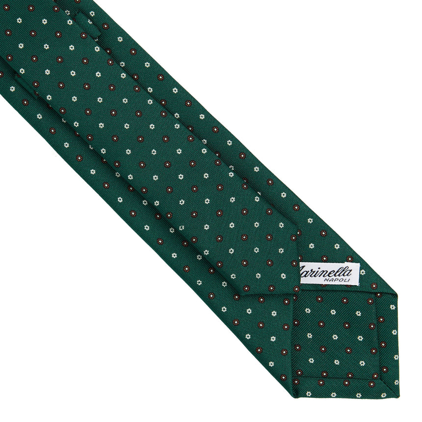 DARK GREEN SARTORIAL 7 CM PRINTED SILK TIE