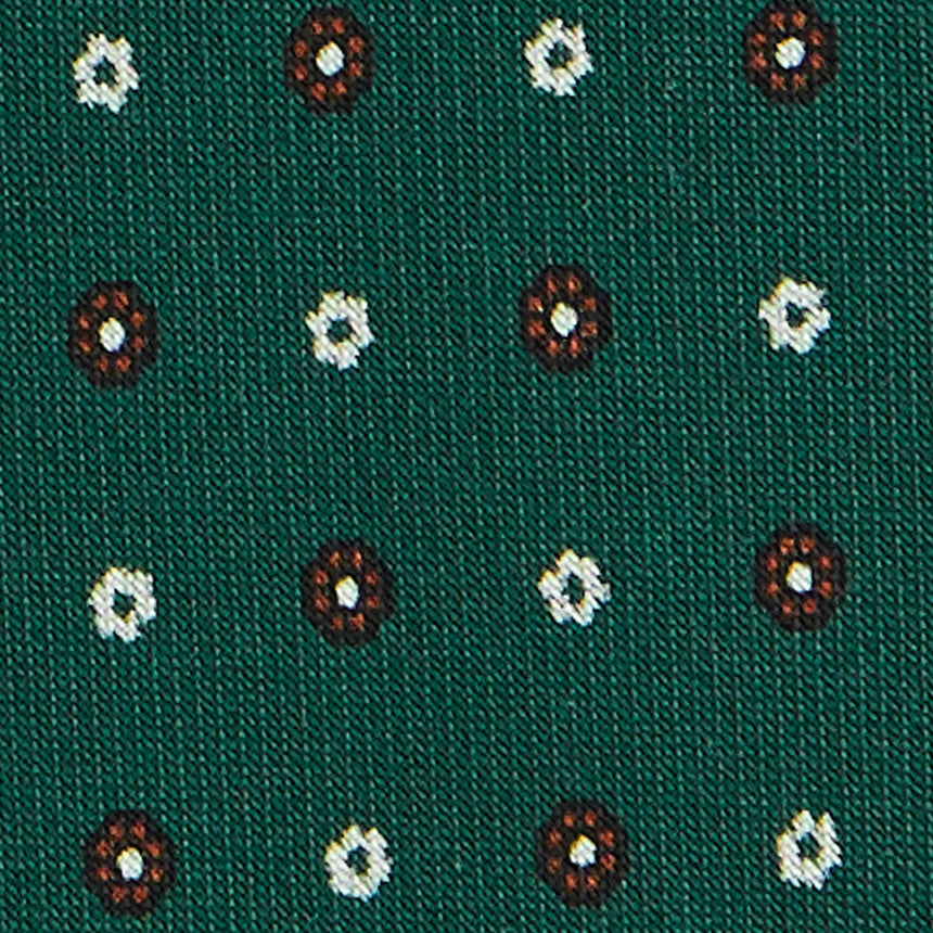 DARK GREEN SARTORIAL 7 CM PRINTED SILK TIE