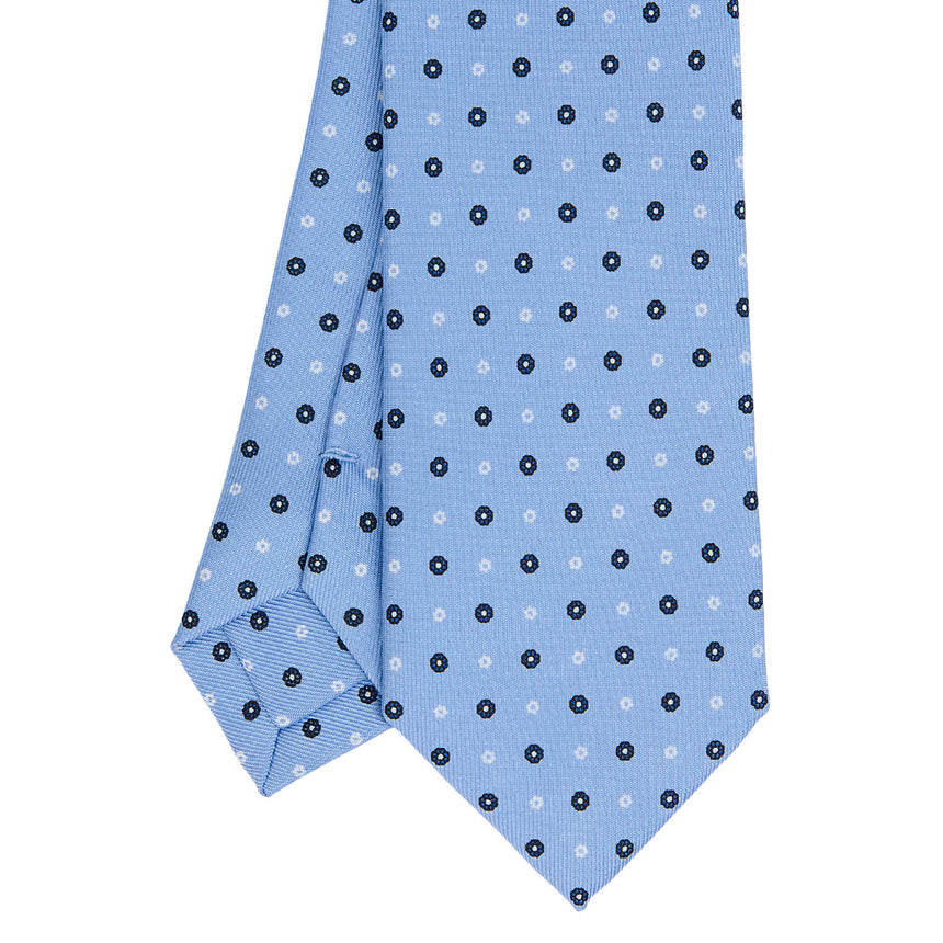 LIGHT BLUE SARTORIAL 7 CM PRINTED SILK TIE