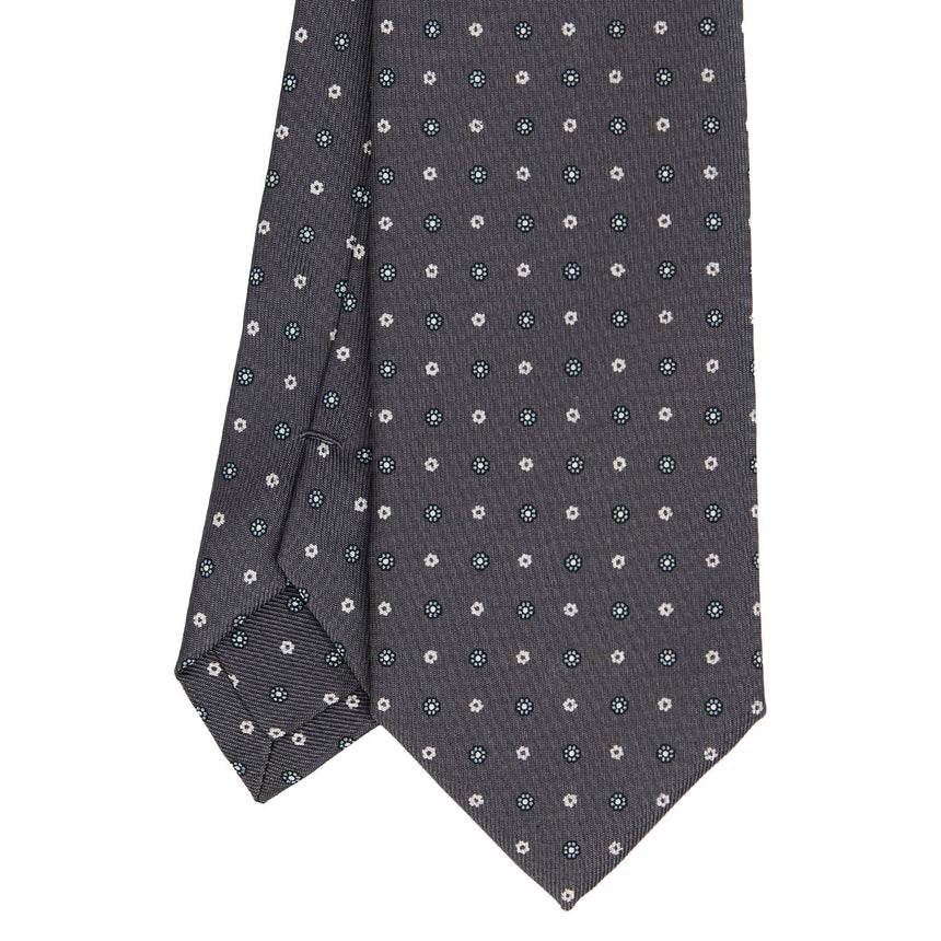 DARK GREY SARTORIAL 7 CM PRINTED SILK TIE