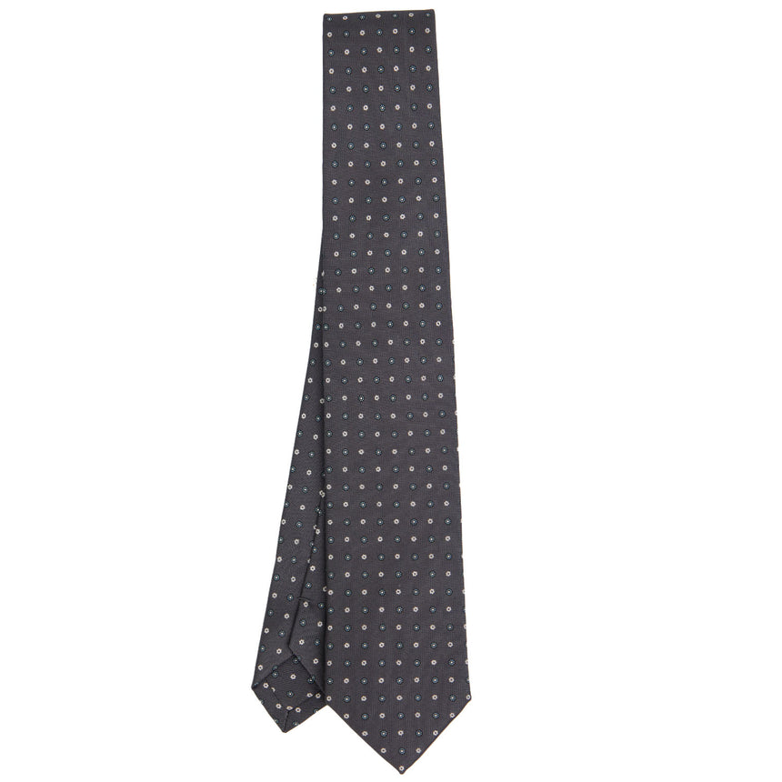 DARK GREY SARTORIAL 7 CM PRINTED SILK TIE