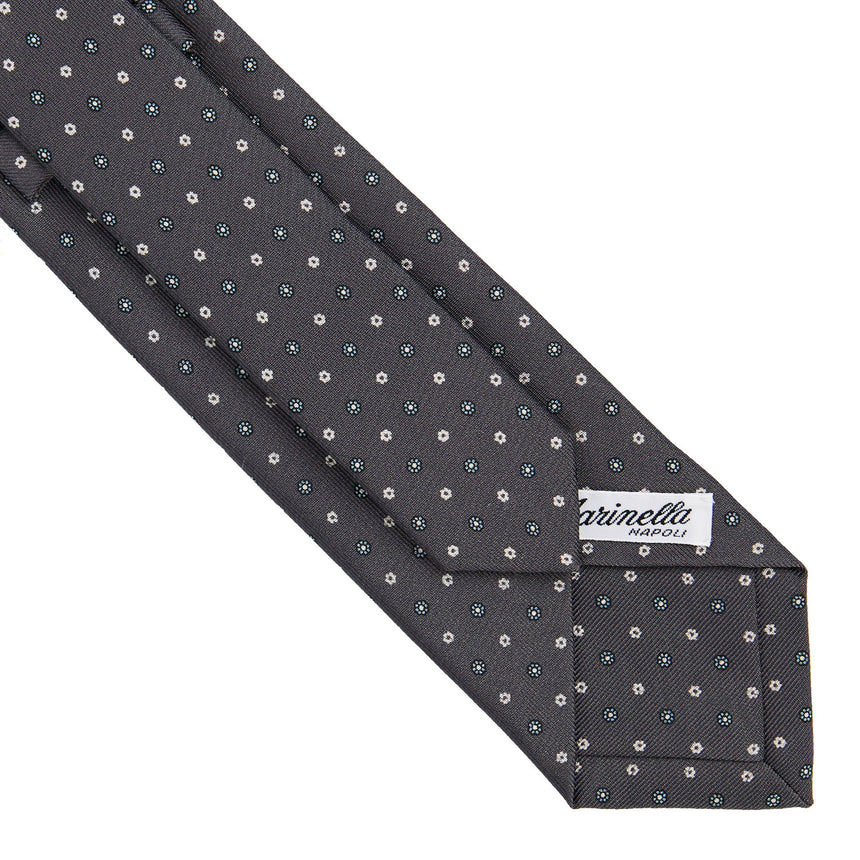DARK GREY SARTORIAL 7 CM PRINTED SILK TIE