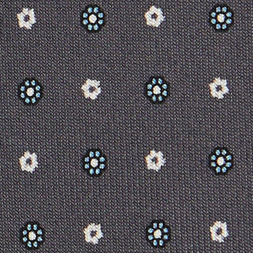 DARK GREY SARTORIAL 7 CM PRINTED SILK TIE