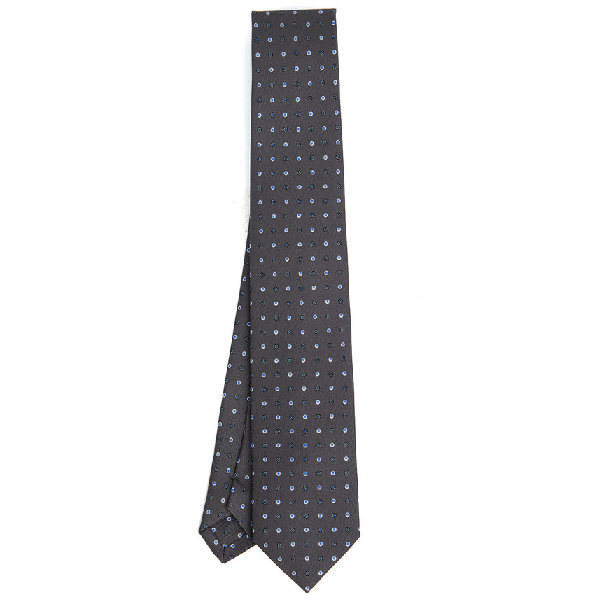 DARK GREY SARTORIAL 7 CM PRINTED SILK TIE
