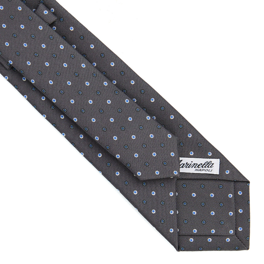 DARK GREY SARTORIAL 7 CM PRINTED SILK TIE