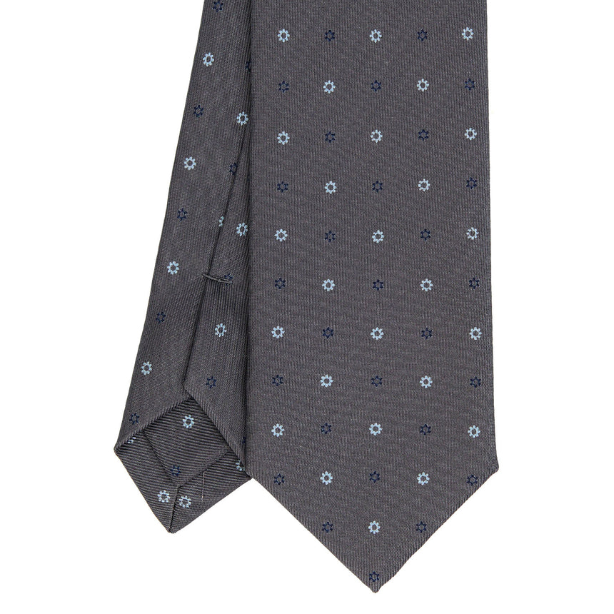DARK GREY SARTORIAL 7 CM PRINTED SILK TIE