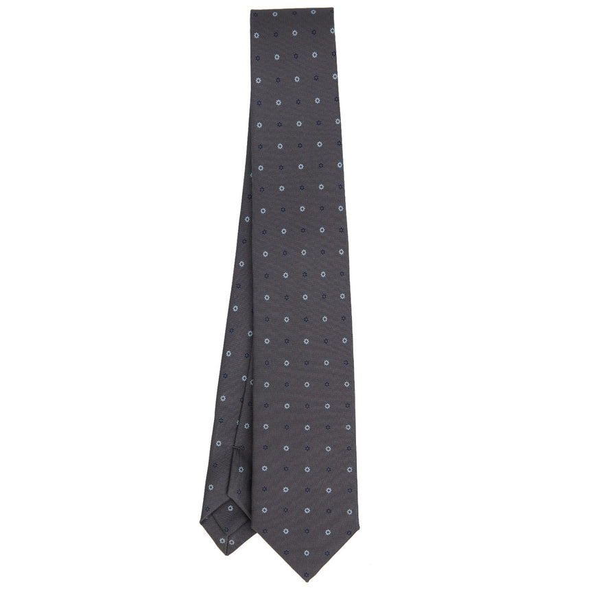 DARK GREY SARTORIAL 7 CM PRINTED SILK TIE