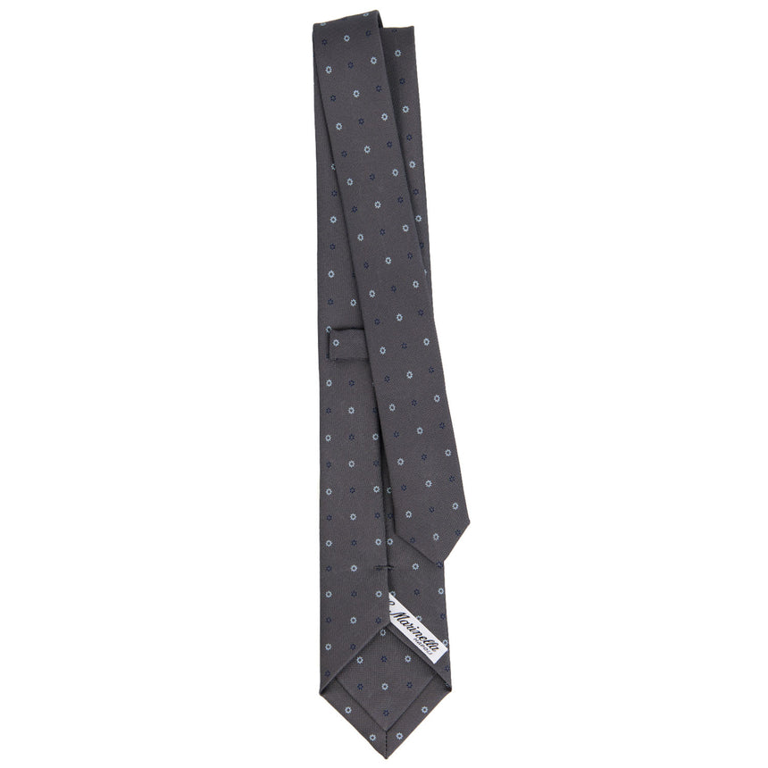 DARK GREY SARTORIAL 7 CM PRINTED SILK TIE